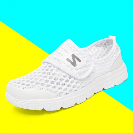 Children's Single Mesh Shoes Mesh Breathable Kids Campus White Casual Sports Shoes