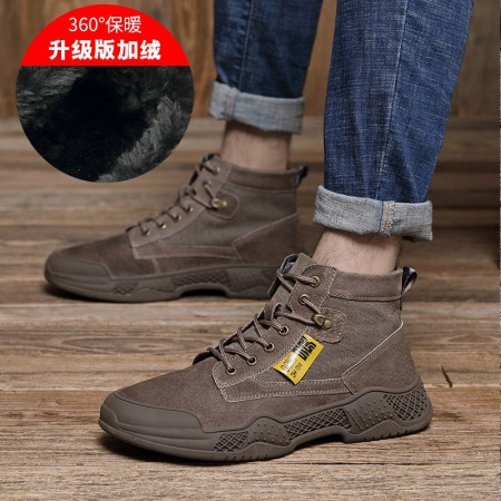 Leather Men's Boots High-Top War Wolf Martin Boots Tooling Boots Same Style Men's Shoes Trend