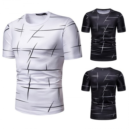 New Summer Men's Line Printing Short-Sleeved T-Shirt