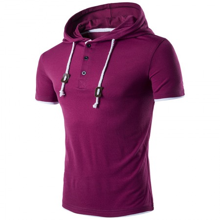 Men's Short Sleeve Hooded Plus Size Slim